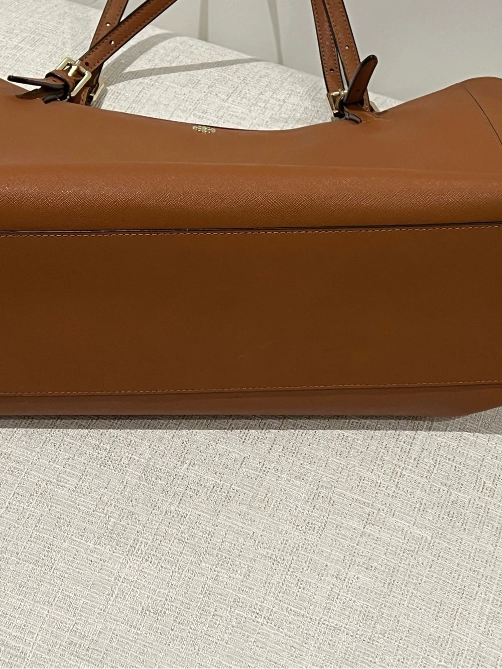Tory Burch Cognac Leather Double-Handle Tote